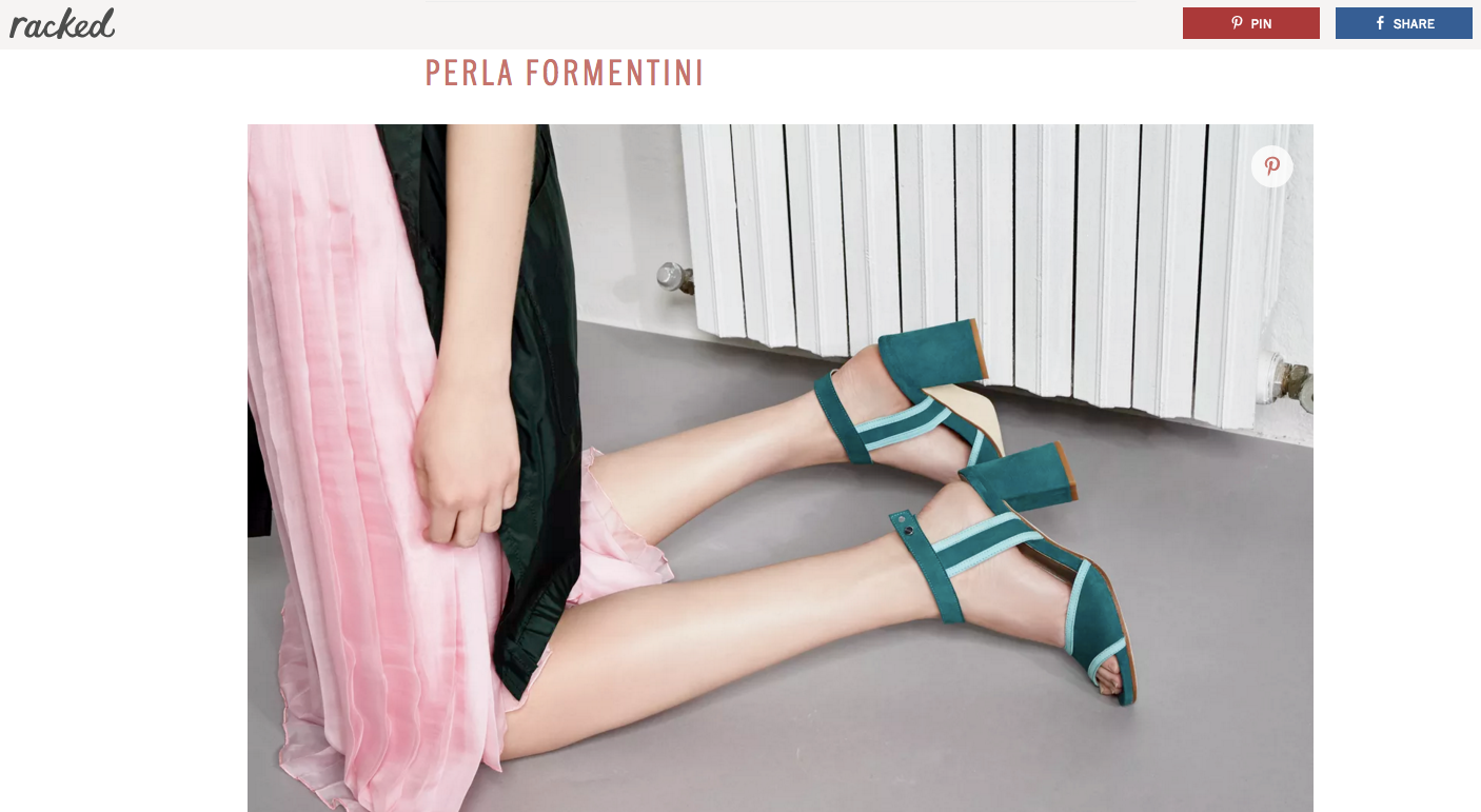 Perla Formentini featured in Racked.