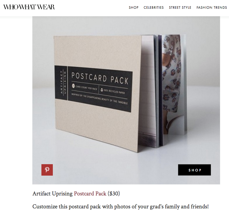 Artifact Uprising featured in WhoWhatWear