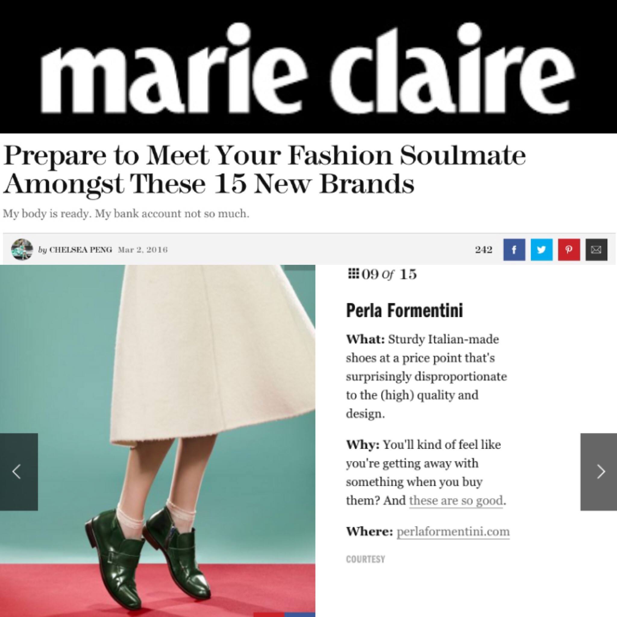 Perla Formentini featured in Marie Claire!